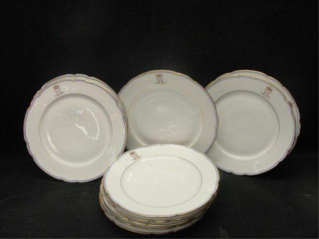 12 Paris Porcelain Dinner Plates  bd2b1