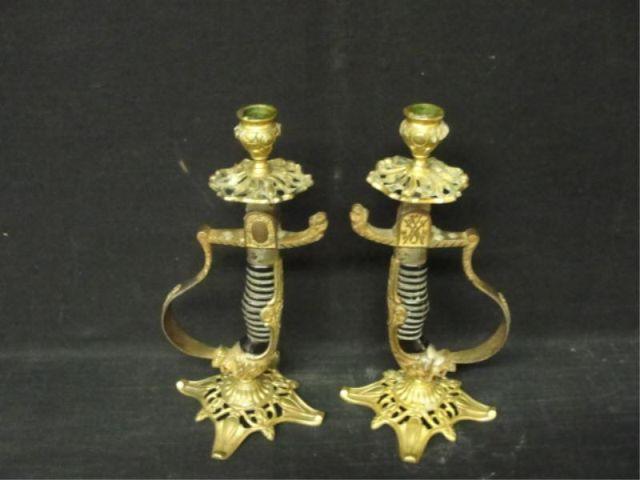 Pair of Sword Handles as Candlesticks  bd2b5