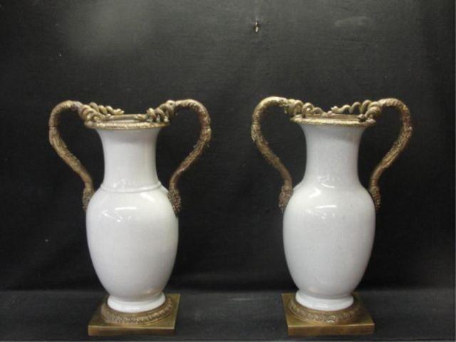 Pair of Celadon Style Porcelain  and