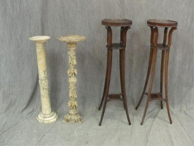 4 Pedestals. A pair of mahogany