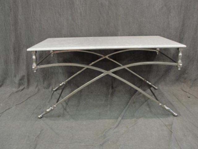 Steel and Stone Top Table. From