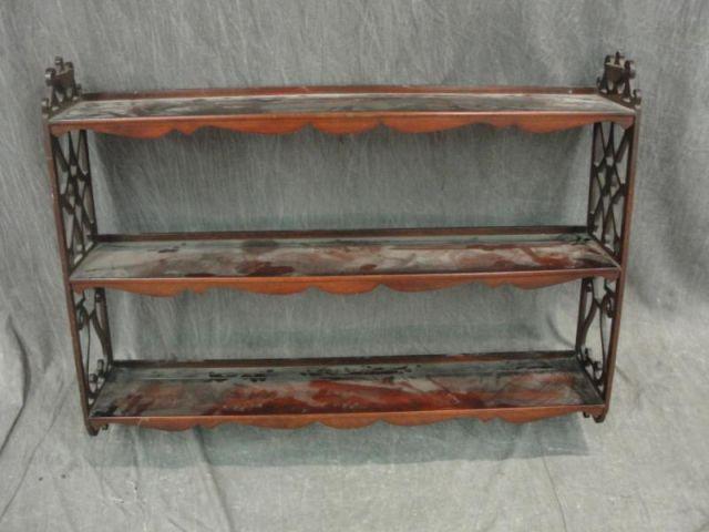 Marbletop Console Mahogany Shelf  bd2dd