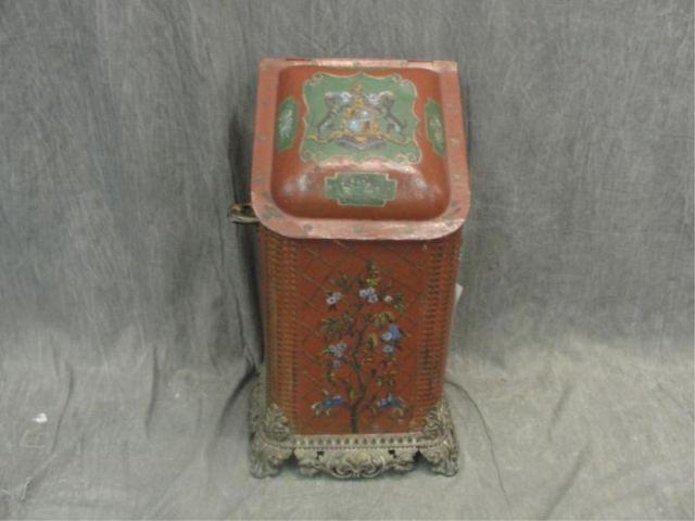 Paint Decorated Coal Scuttle. From