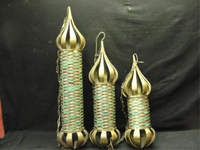 3 Midcentury Brass Malachite bd2f7