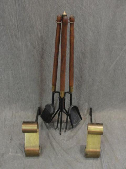 Midcentury Andirons and Tools  bd307