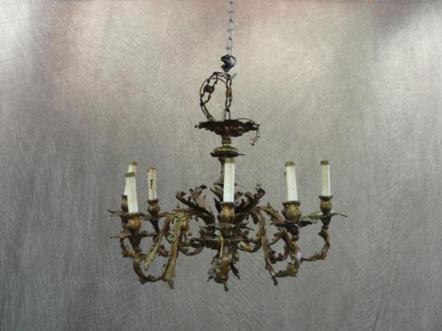 8 Arm Bronze Rococo Style Chandelier.