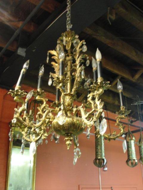 Gilt Metal Multi Arm Chandelier  bd318