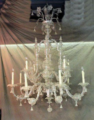 Large MURANO Glass Chandelier by
