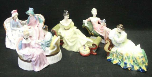 ROYAL DOULTON 5 Figurines Reclining bd91a