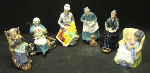 ROYAL DOULTAN 6 Figurines Seated bd91d