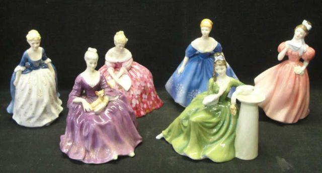 ROYAL DOULTON. 6 Female Figurines