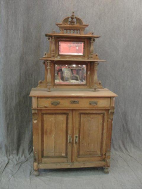 19th Cent Pine Cabinet. From a