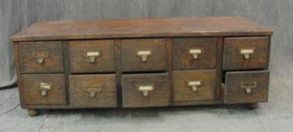 Victorian Oak 10 Drawer Filer.