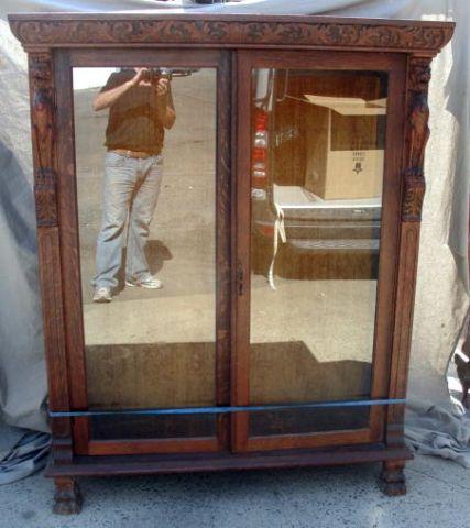 Victorian Oak 2 Door Bookcase.