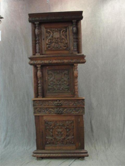 Highly Carved 3 Piece Corner Cabinet.