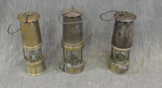 3 Brass Oil Lamps. From a prominent