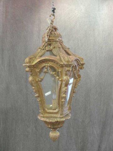 Large Giltwood Hanging Lantern.