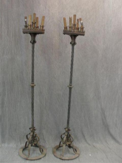 Pair of 19th Cent Iron Candlebra bd966