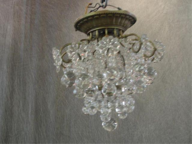 Gilt Metal and Ball Crystal Chandelier  bd993