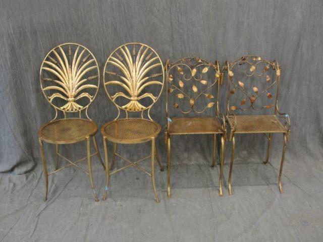 2 Pairs of Gilt Metal Chairs From bd995