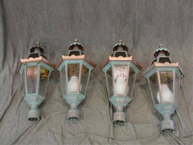 4 Metal & Glass Lanterns. From
