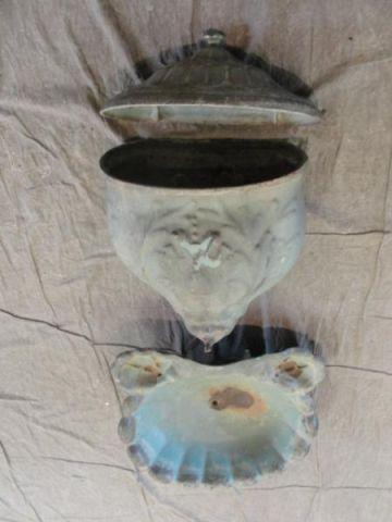 Metal Lidded Fountain with Patina. Nice