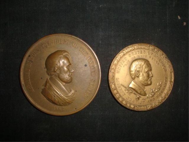 Lincoln 1862 & Grant 1871 Bronze Peace