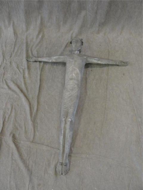 Midcentury Aluminum Sculpture Crucifix  bd9fb