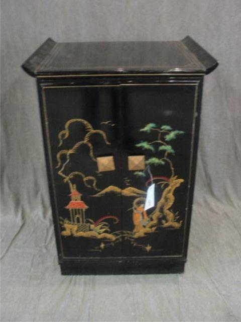 JAMES MONT Black Lacquer Chinoiserie bd9fe