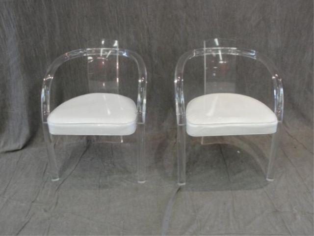 Pair of Midcentury Lucite Arm Chairs.