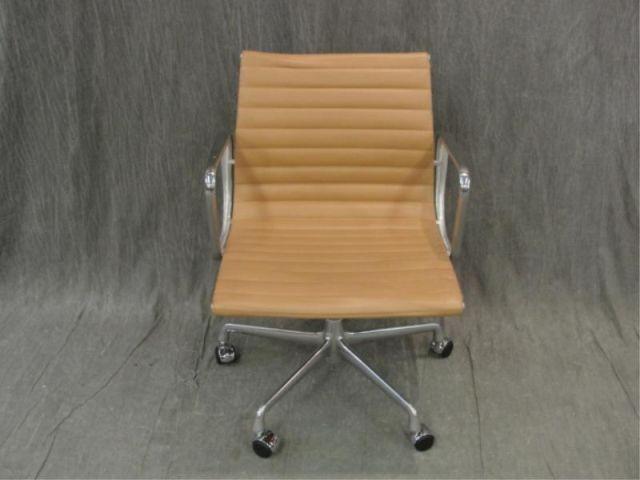 Leather and Chrome Midcentury Swivel bda0b