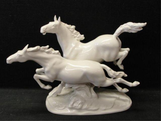 HUTCHENREUTHER. White Porcelain Horses.