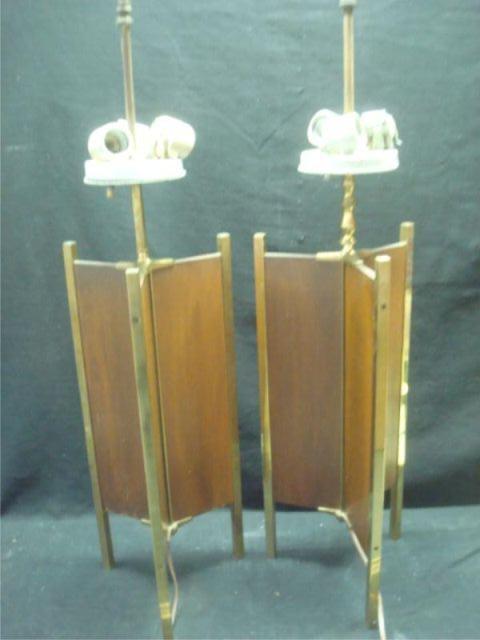 Pair of Midcentury Wood Brass bda54