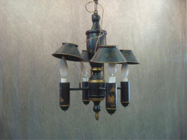 Tole Metal 4 Arm Chandelier. From