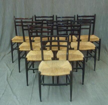 10 Midcentury Black Lacquer Chairs bda77