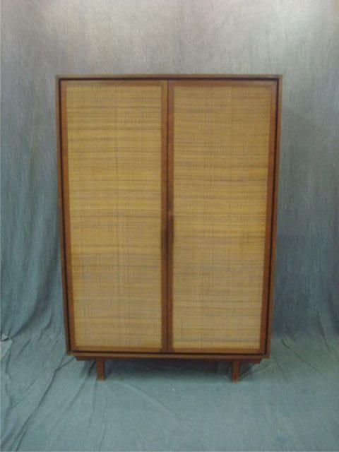 Large Midcentury Cane Front 2 Door bda7f