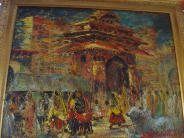 Oil on Canvas of Indian Scene of