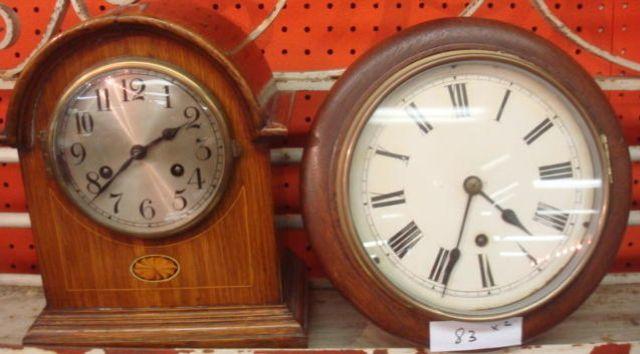 2 Clocks. 1-mantle; 1-wall. From a Stamford,