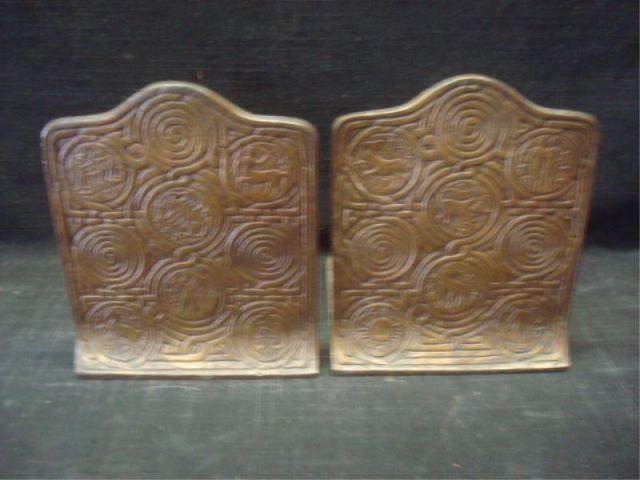 TIFFANY STUDIOS Zodiac Bookends  bda93