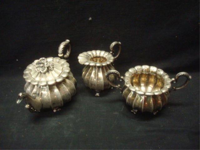 800 Silver. 3 Piece Tea Set. From a