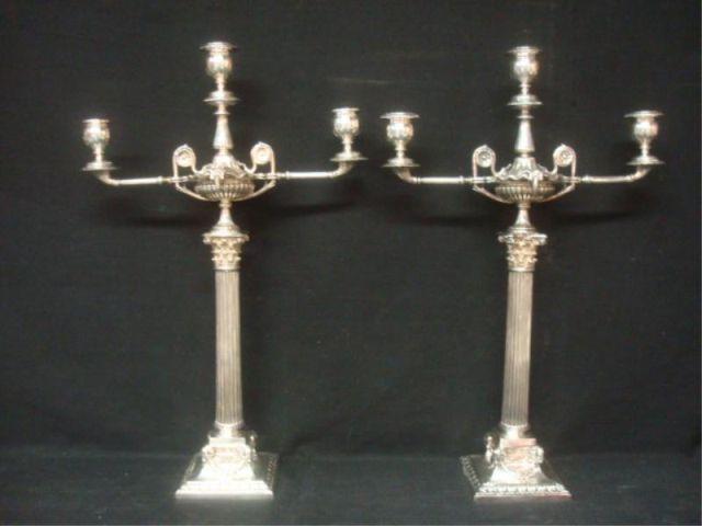 Elkington Co Silverplate Candlebra  bdaab