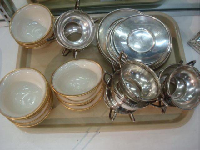 Sterling. Lot of Cups, Saucers,