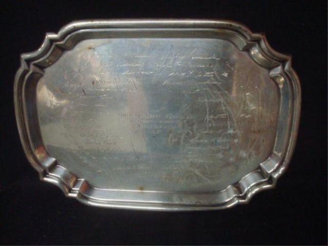 Sterling. Presentation Tray. Has signatures