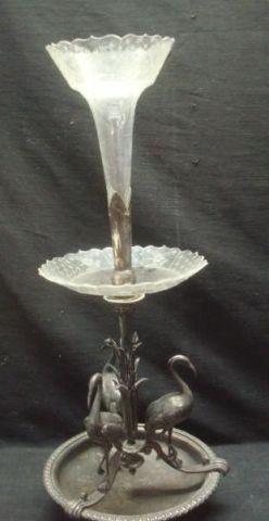 English Silverplate Epergne Marked bdab3