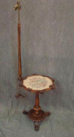 Rosewood Standing Lamp with Needlepoint bdab9