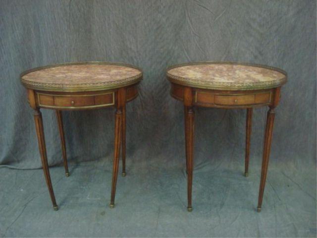 Pair of Marbletop Bouillotte Tables