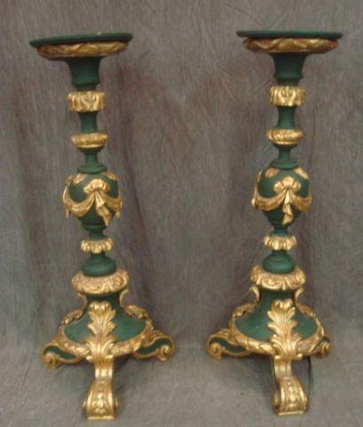 Pair of Painted and Gilt Decorated bdb0a