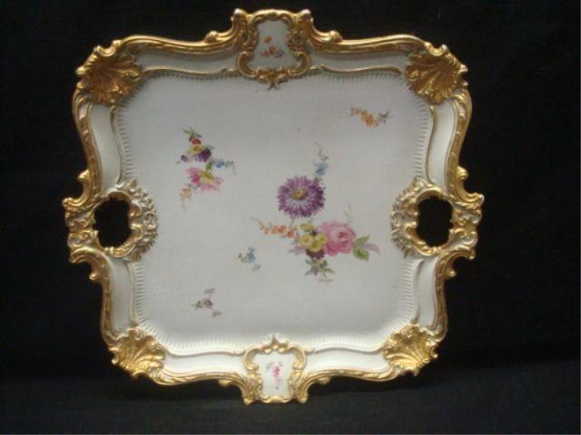 Meissen Tray with Handles and Floral bdb1f