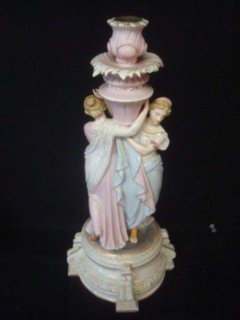 MEISSEN Porcelain Figural Candlebra  bdcb9