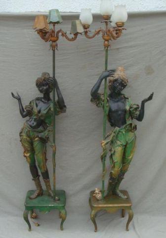 Pair of Blackamoor Torchiere Lamps  bdcc8